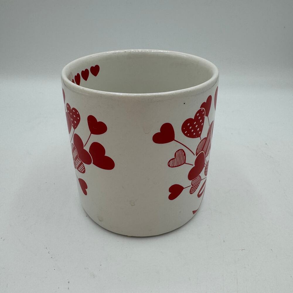 Vintage Heart Valentines Tea Coffee Mug Bouquet of Flowers 1980s - Picture 3 of 8